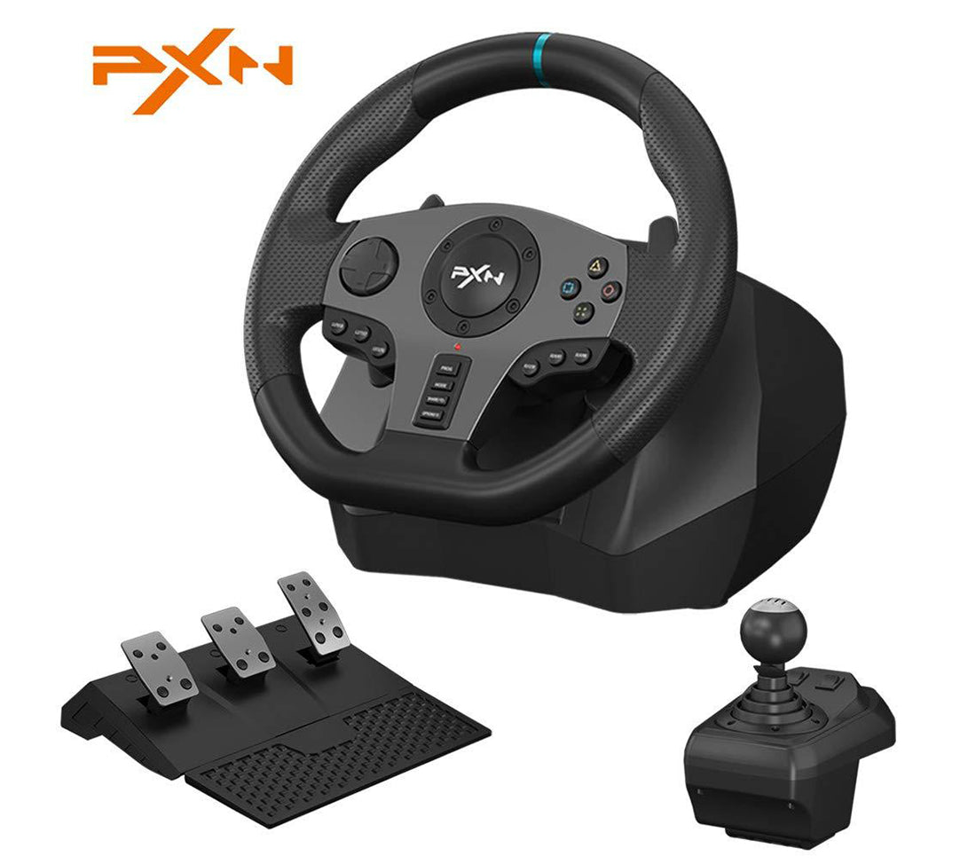 PXN V9 Race Steering Wheel with 3 Pedals and Gear Shifter – PXNgamer