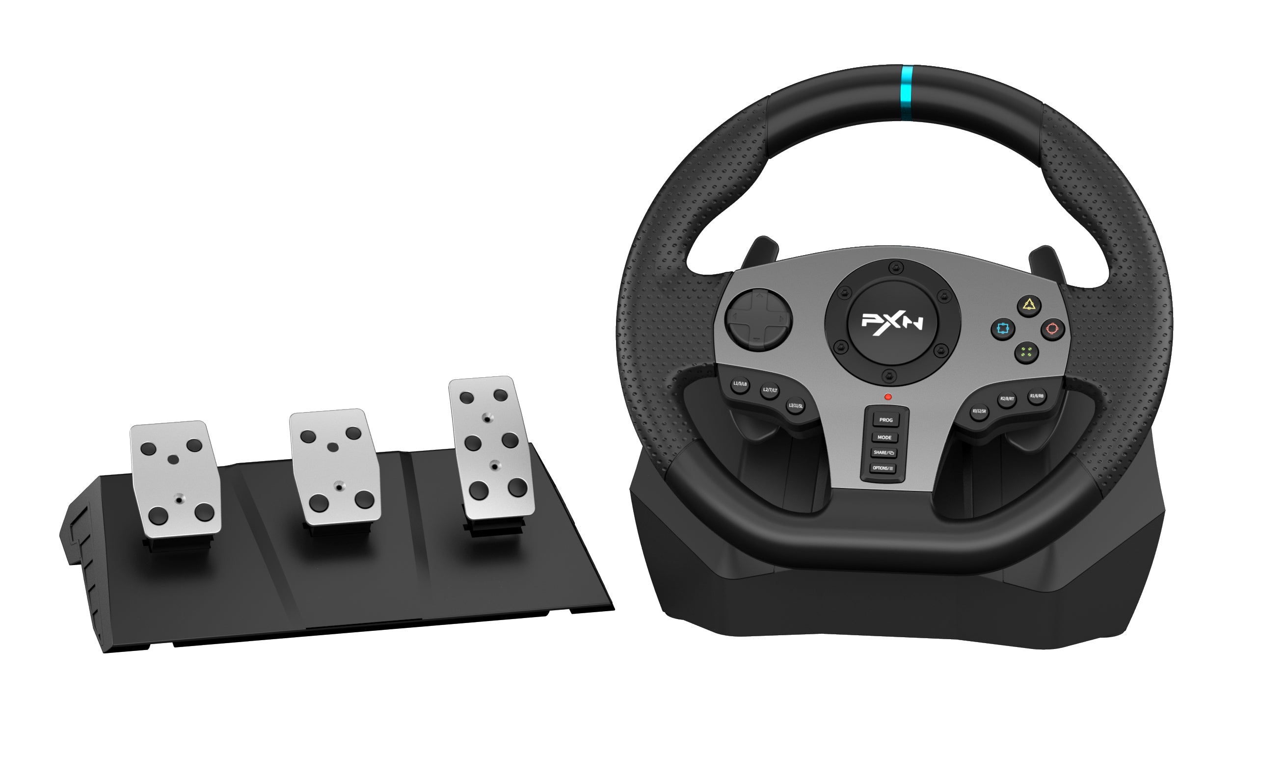  PXN V9 Steering Wheel for PC - Vibration Feedback Gaming Racing  Wheel with Shifter and Pedals Used- Good for PC PS4, PS3, Nintendo Switch :  Video Games